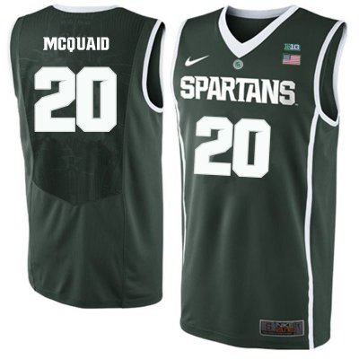 Men Michigan State Spartans NCAA #20 Matt McQuaid Green Authentic Nike 2020 Stitched College Basketball Jersey XQ32C88IT